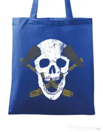 Sacosa din panza Skull Axe Albastru regal