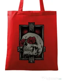 Sacosa din panza Skullcross Rosu