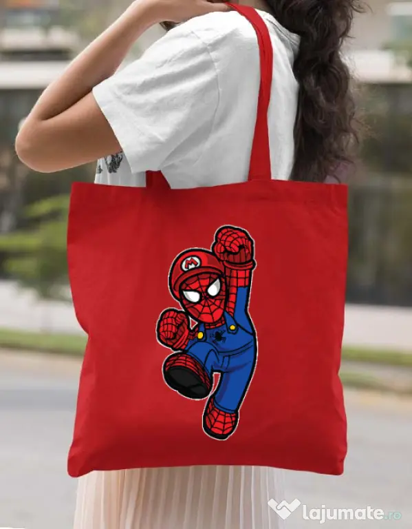 Sacosa din panza Spider Plumber Rosu