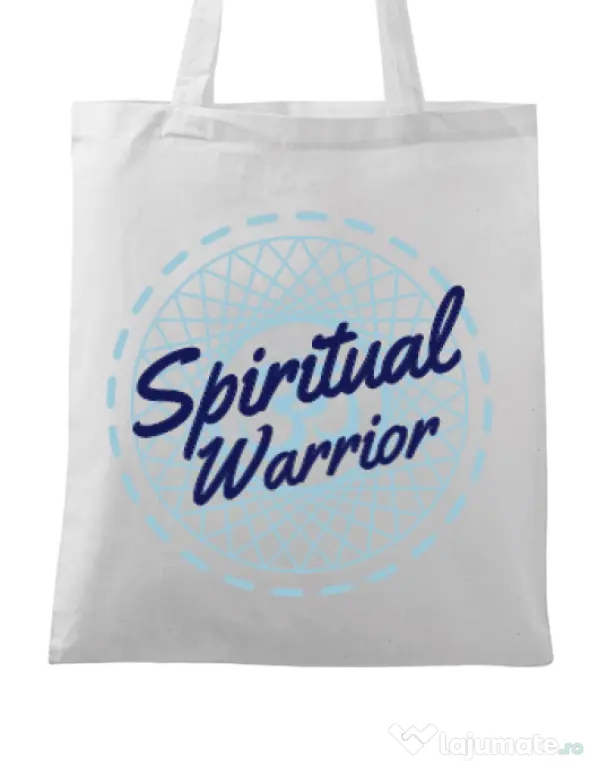 Sacosa din panza Spiritual warrior Alb