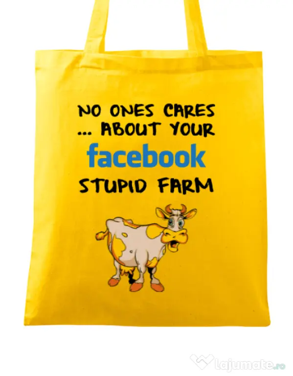 Sacosa din panza Stupid farm Galben