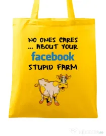 Sacosa din panza Stupid farm Galben