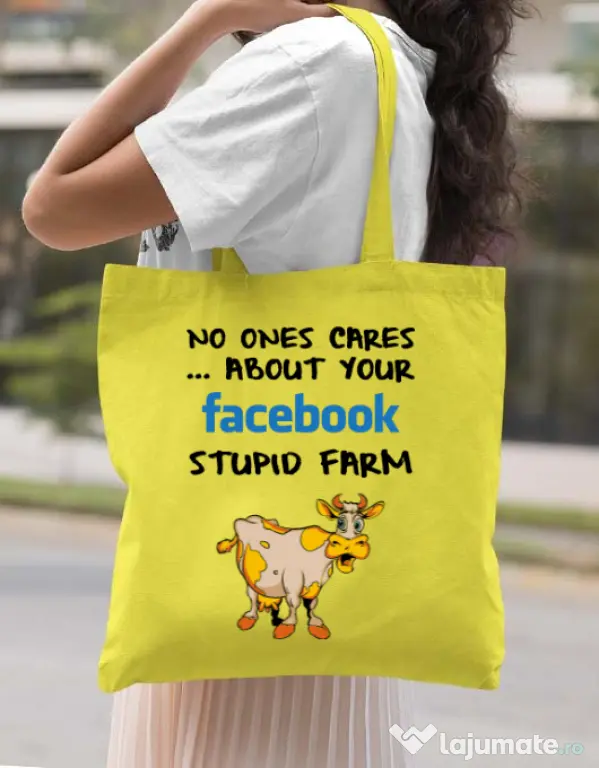 Sacosa din panza Stupid farm Galben