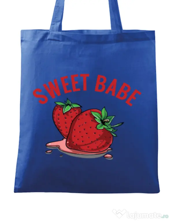Sacosa din panza Sweet babe Albastru regal