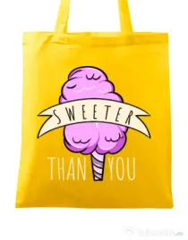 Sacosa din panza Sweeter than you Galben