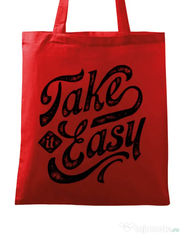 Sacosa din panza Take it easy Rosu