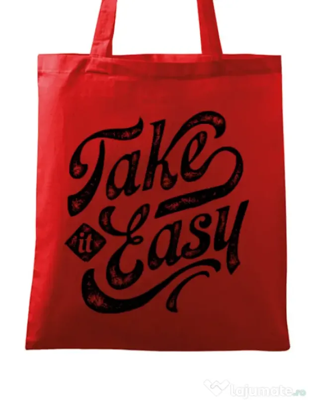 Sacosa din panza Take it easy Rosu