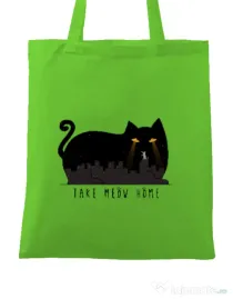 Sacosa din panza Take Meow Home Verde mar