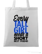 Sacosa din panza Tall girl Alb
