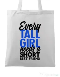 Sacosa din panza Tall girl Alb