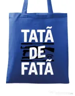 Sacosa din panza Tata de fata Albastru regal