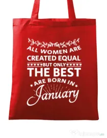 Sacosa din panza The best women are born in January Rosu
