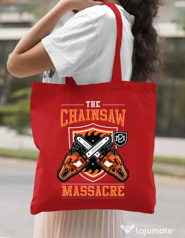 Sacosa din panza The Chainsaw Massacre Rosu