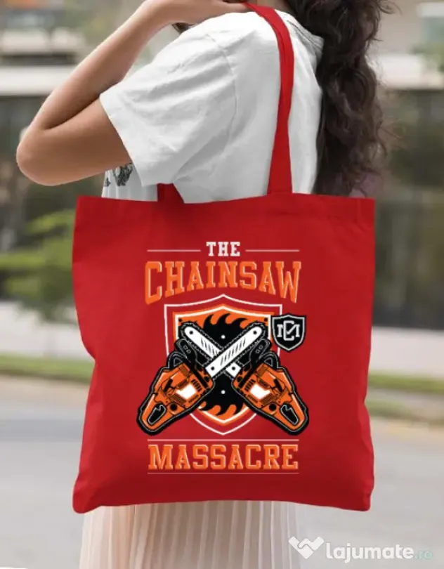 Sacosa din panza The Chainsaw Massacre Rosu