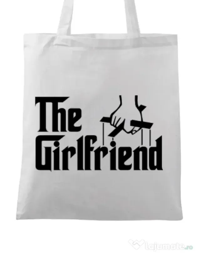Sacosa din panza The girlfriend Alb