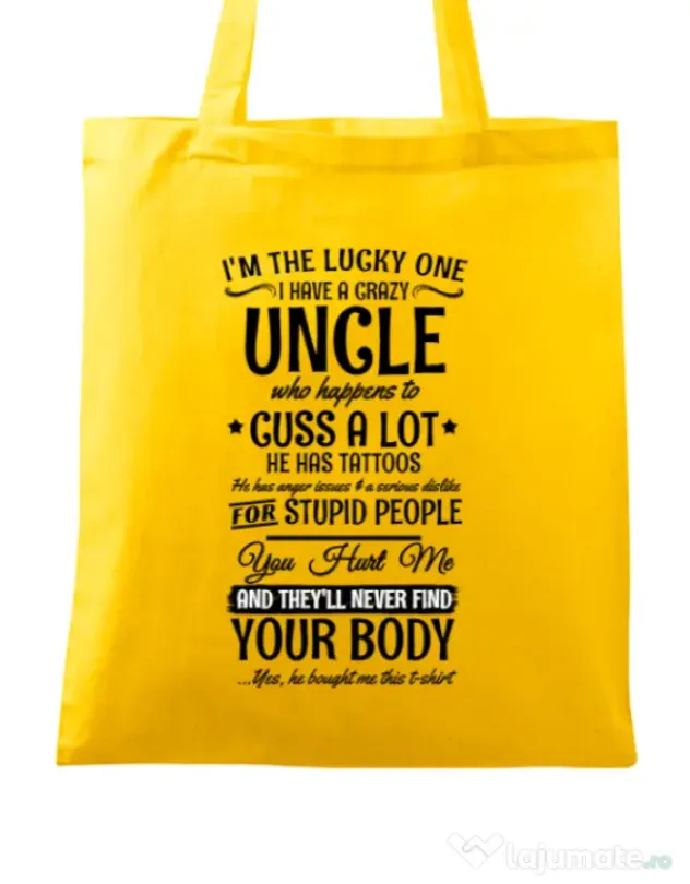 Sacosa din panza The lucky one Galben
