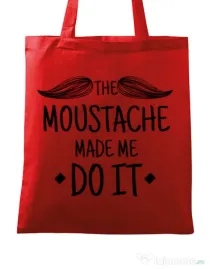 Sacosa din panza The moustache Rosu