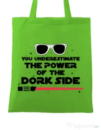 Sacosa din panza The power of the dork side Verde mar