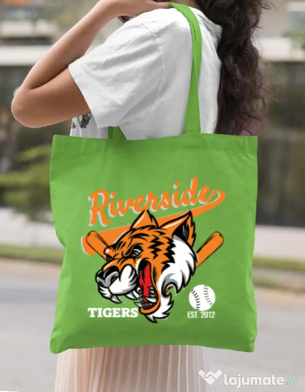 Sacosa din panza Tigers team Verde mar