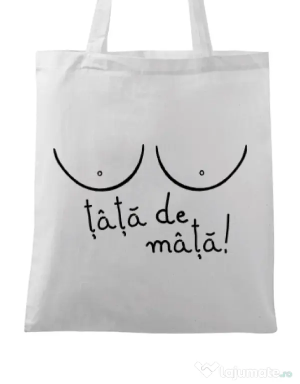 Sacosa din panza Tits Alb