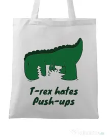 Sacosa din panza T-rex push-ups Alb