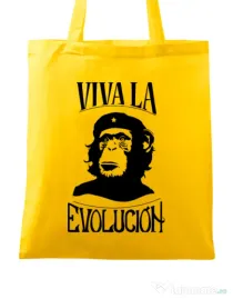 Sacosa din panza Viva la evolucion Galben