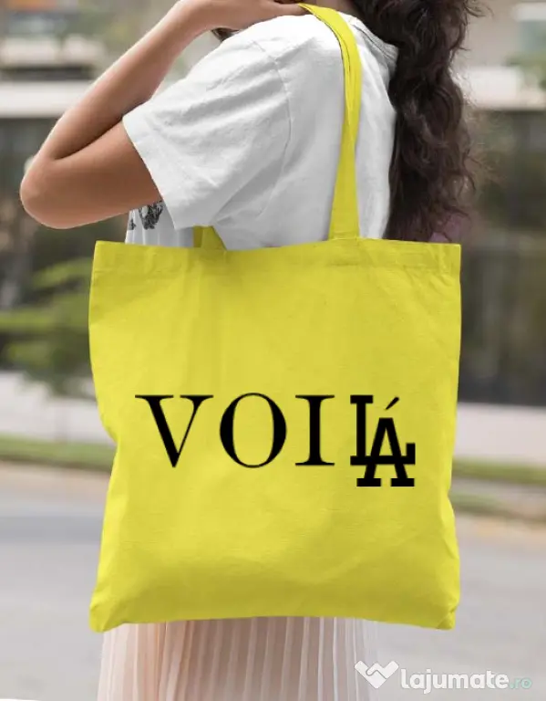 Sacosa din panza Voila Galben