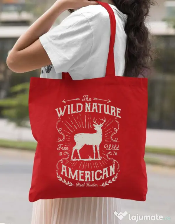Sacosa din panza Wild Nature Rosu