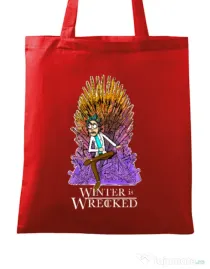 Sacosa din panza Winter is wrecked Rosu