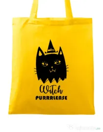 Sacosa din panza Witch Purrrlease Galben