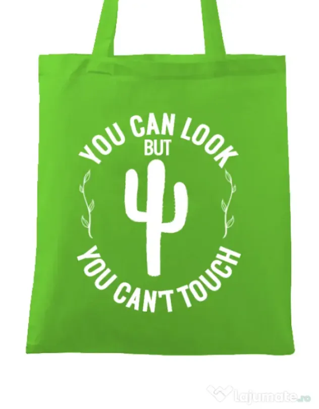 Sacosa din panza You can’t touch Verde mar
