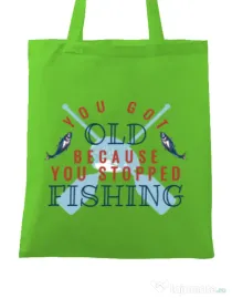 Sacosa din panza You stopped fishing Verde mar