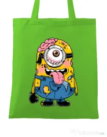 Sacosa din panza Zombie minion Verde mar
