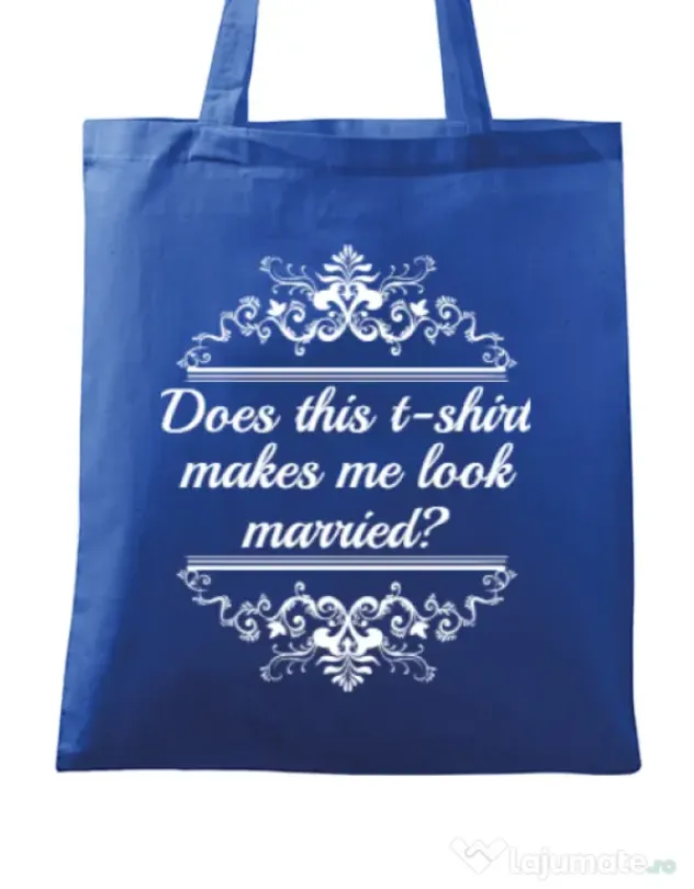 Sacosa personalizata Mireasa Marriage Albastru regal