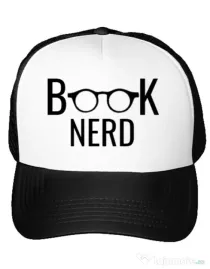 Sapca personalizata Book nerd Alb