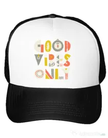 Sapca personalizata Good vibes only Alb