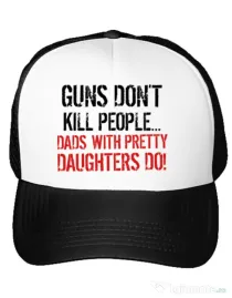Sapca personalizata Guns dont kill Alb