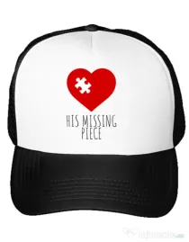 Sapca personalizata His missing piece Alb