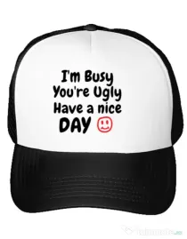 Sapca personalizata I am busy Alb