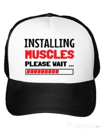 Sapca personalizata Installing Muscles Alb