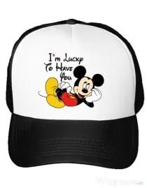 Sapca personalizata Lucky to have you Alb