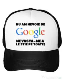 Sapca personalizata Nu am nevoie de google Alb