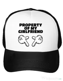 Sapca personalizata Property of my girlfriend Alb