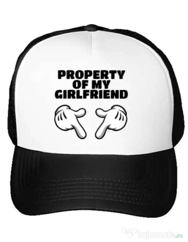 Sapca personalizata Property of my girlfriend Alb