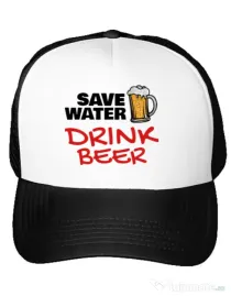 Sapca personalizata Save water Alb