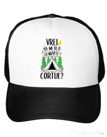 Sapca personalizata Vrei sa-mi vezi la noapte cortul? Alb
