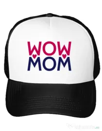 Sapca personalizata Wow mom Alb