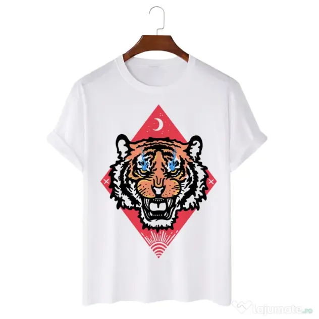 Tricou personalizat alb unisex Tiger Eyes