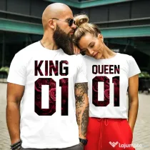Tricouri Cuplu King and Queen of Roses