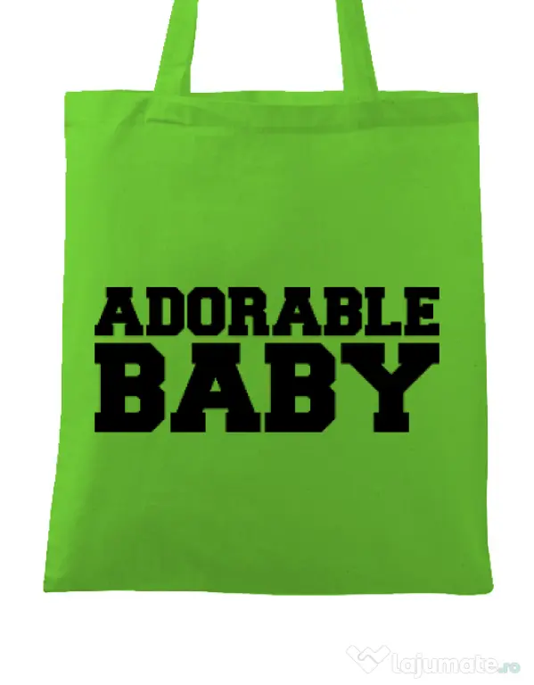Sacosa din panza Adorable baby Verde mar